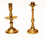Two small brass candlesticks, Dutch, early nineteenth century.
