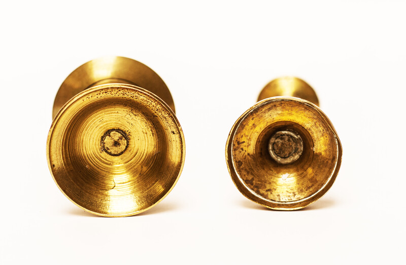 Two small brass candlesticks, Dutch, early nineteenth century.