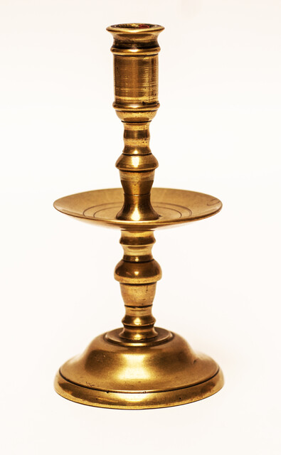 Two small brass candlesticks, Dutch, early nineteenth century.