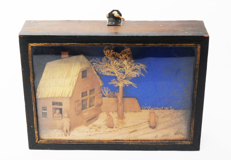 Two three dimensional diorama's by Cornelis Bavelaar the younger (1777-1831)., both with identical rural themes.