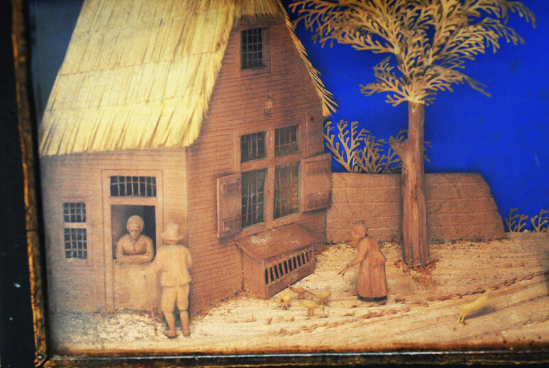 Two three dimensional diorama's by Cornelis Bavelaar the younger (1777-1831)., both with identical rural themes.